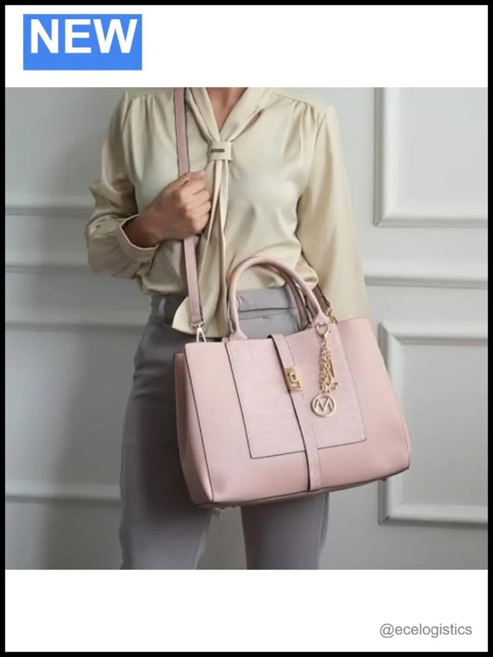 MKF Collection Satchel Tote with Wristlet Wallet PU Vegan Leather Denim